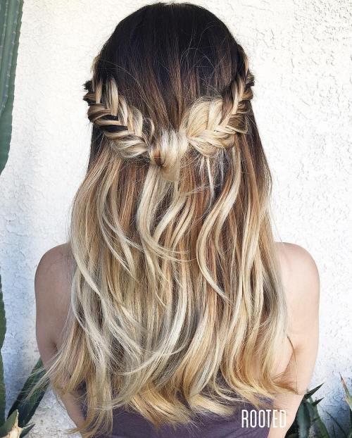 Half Updo With A Lace Braid