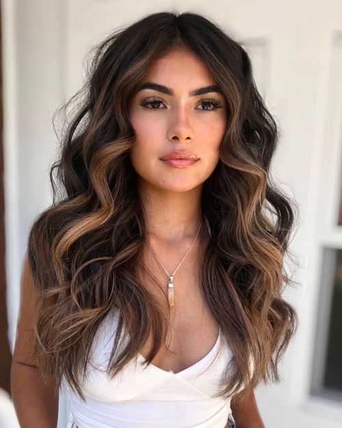 Medium Brown With Caramel Highlights