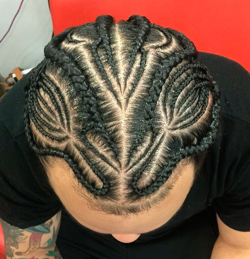 Men's Cornrow Braided Hairstyle