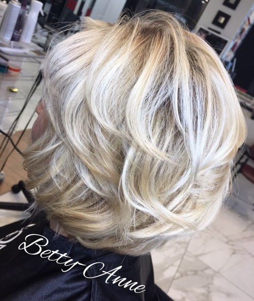50+ Shorter Blonde Layered Haircut