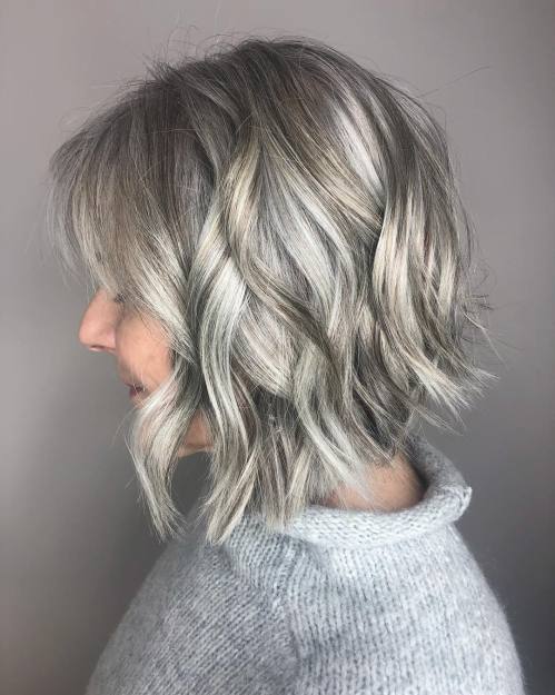 Layered Wavy Bob Over 40