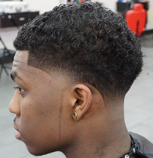 Line Up Cut With Nape And Temple Fade