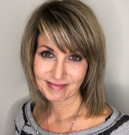 Medium Layered Cut With Bangs