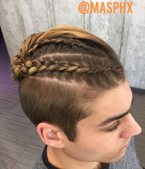 Top Braid and Short Sides Style for Men