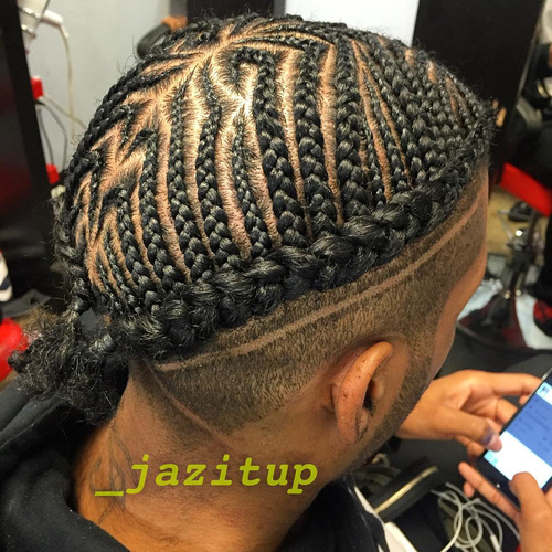 Cornrows, Crown Braid and Shaved Sides