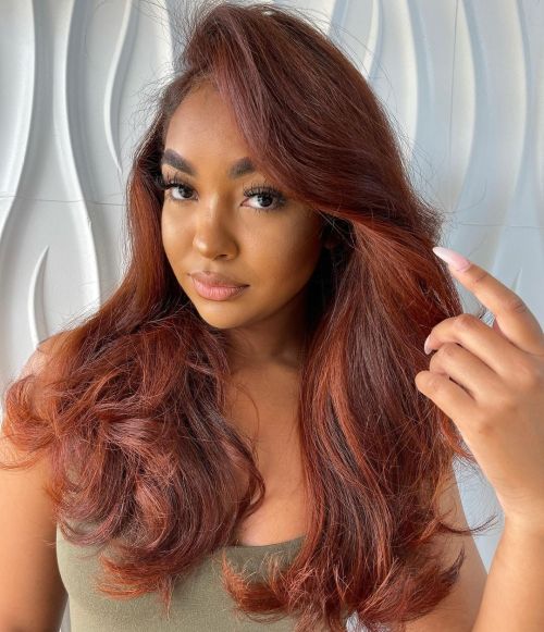 Red Brown Hair with Highlights