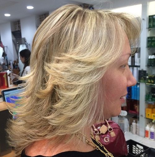 40+ medium layered haircut