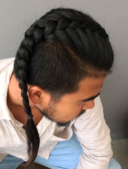 Men's Inverted Braid with Short Sides