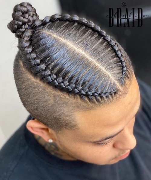 Shaved Sides and Cornrows Style for Men