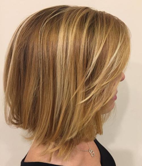 Lob With Layered Bangs