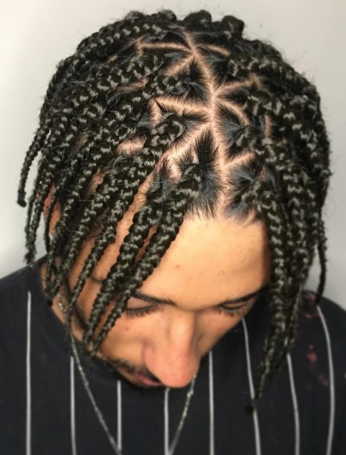 Triangle Part Fead in Box Braids