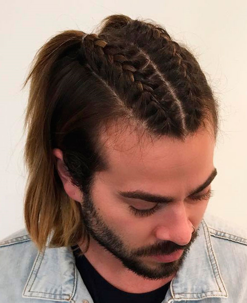 Double Braid Hairstyle for Men