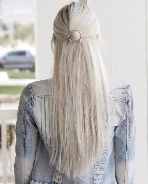 Half Updo For Long Straight Hair