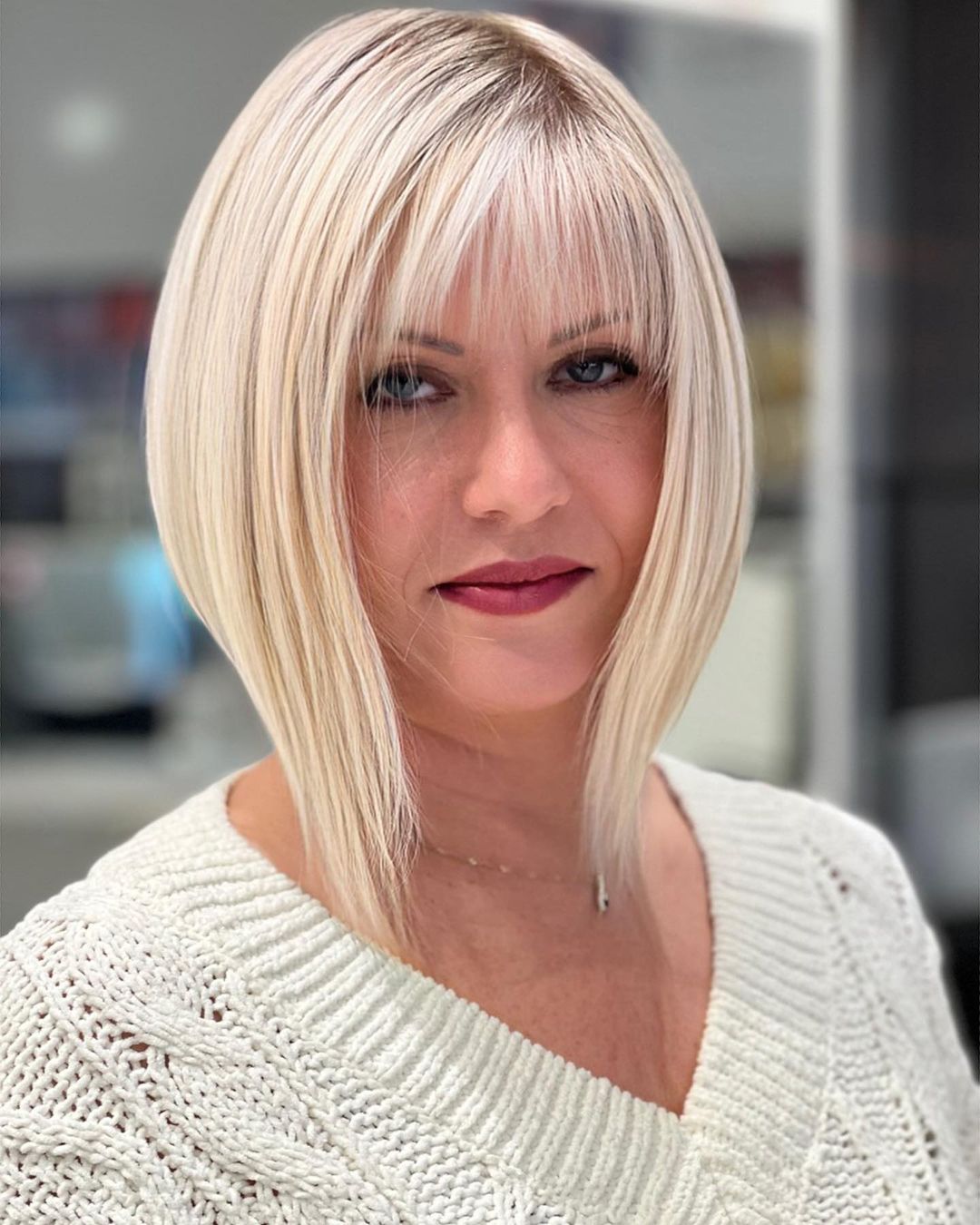 Sleek Inverted Bob with Bangs