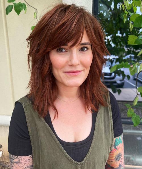 Over 40 Modern Shoulder-Length Shag