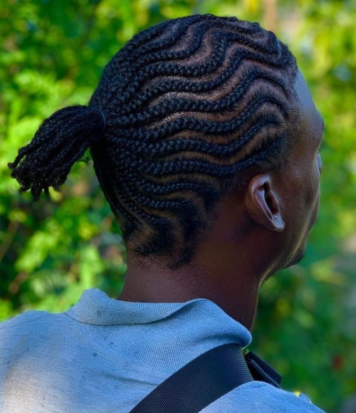 Small Zig Zag Cornrows into a Pony