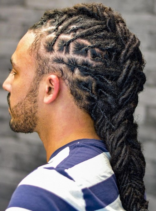 Dreadlocks Braided into a Viking Braid