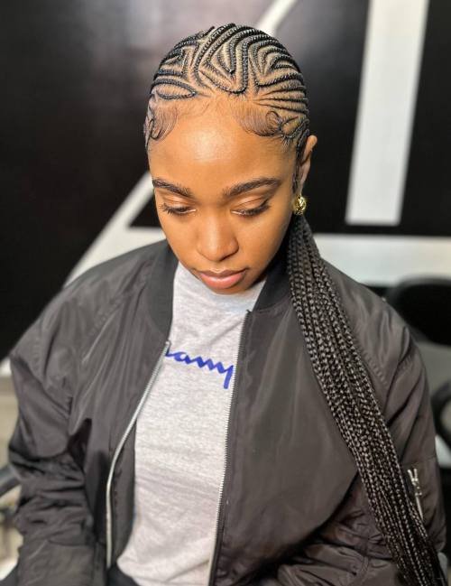 Delicate Fancy Angled Cornrows
