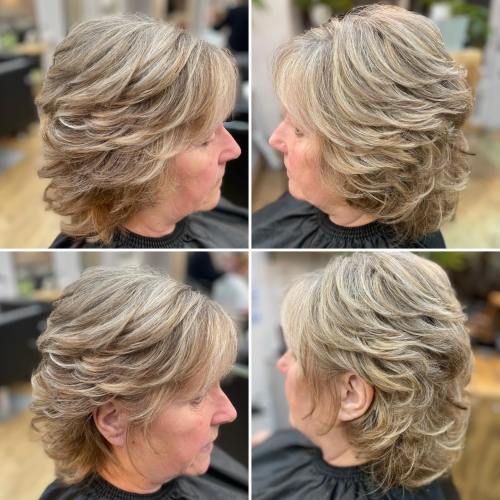50+ Medium Layered Shag for Thick Hair