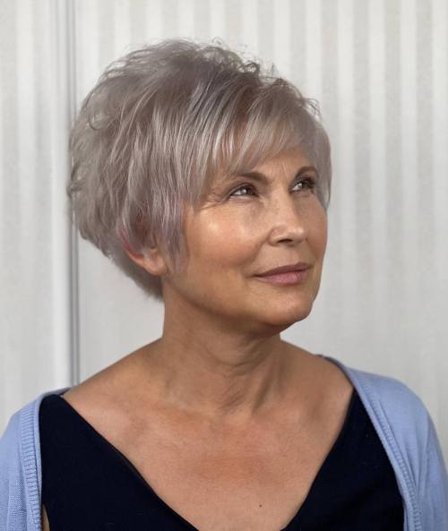 Airy Lavender Gray Bixie For Older Ladies