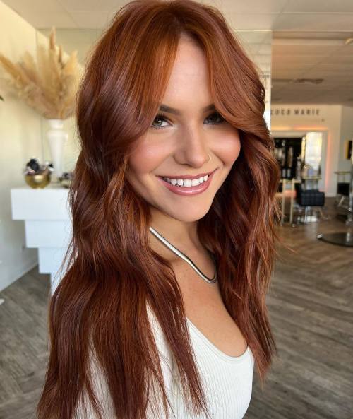Refreshing Golden Auburn Shag