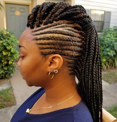 Black Braided Mohawk
