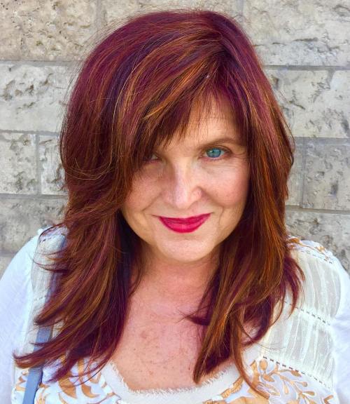 Auburn Layers with Colored Highlights