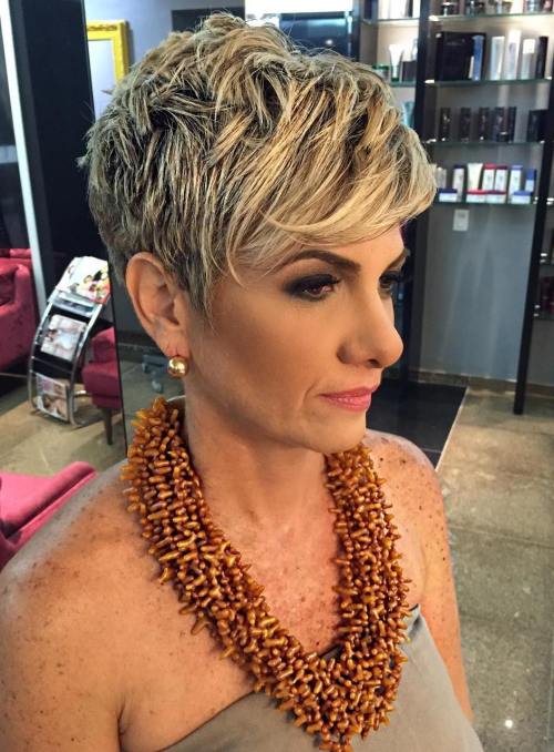 Blonde Pixie With Dark Roots